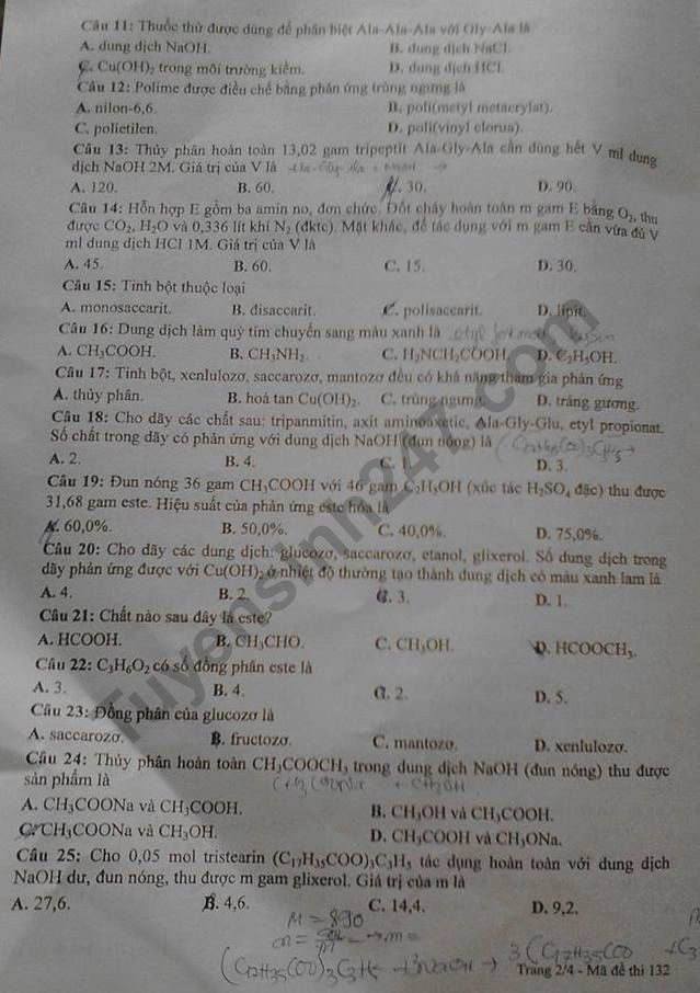 De thi ki 1 mon Hoa lop 12 So GD Khanh Hoa 2017 - 2018