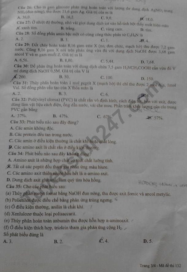 De thi ki 1 mon Hoa lop 12 So GD Khanh Hoa 2017 - 2018