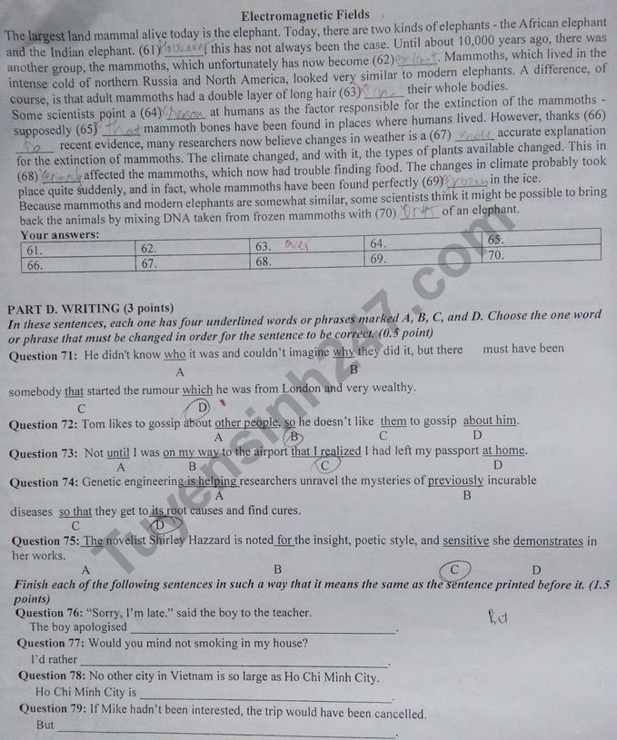 De thi thu THPT Quoc gia mon Anh Chuyen Hung Yen 2018