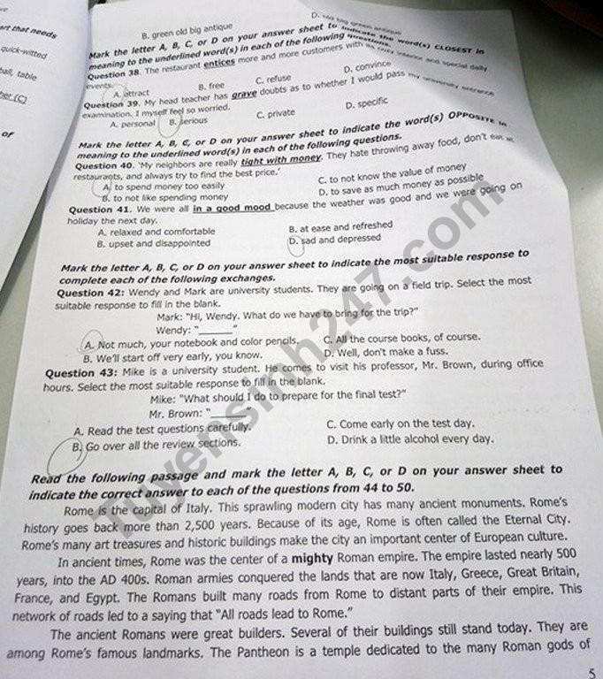 De thi thu THPTQG mon Anh Chuyen KHTN lan 1 nam 2018