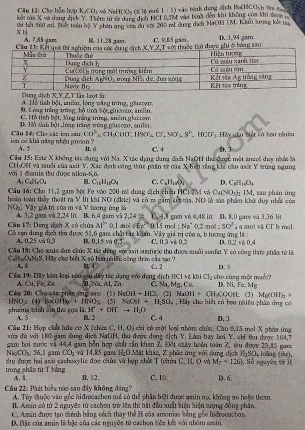 de thi thu thpt quoc gia 2018 mon hoa hoc truong thpt luong van tuy