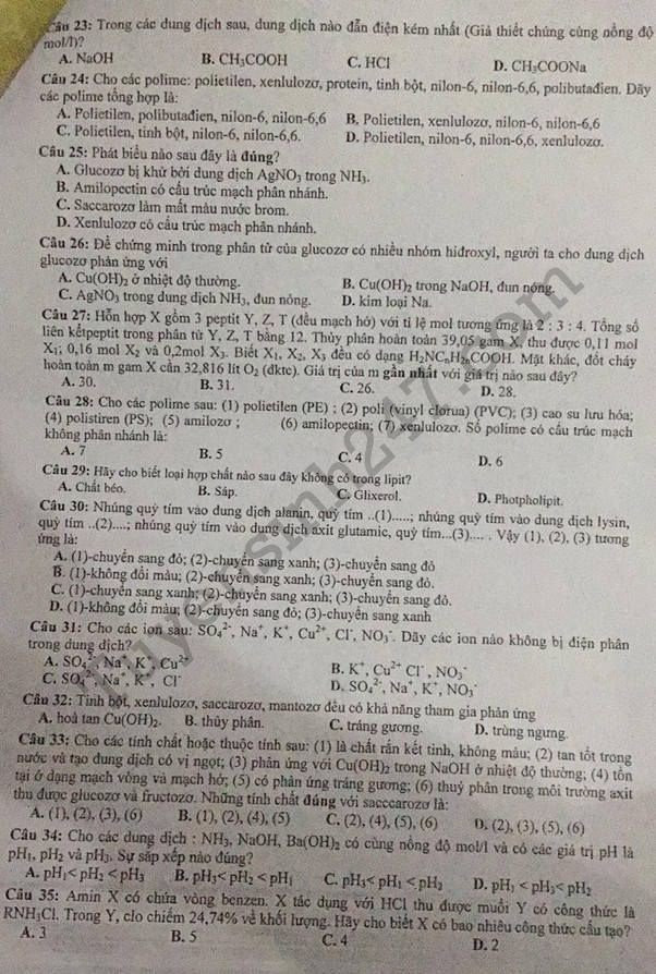 de thi thu thpt quoc gia 2018 mon hoa hoc truong thpt luong van tuy