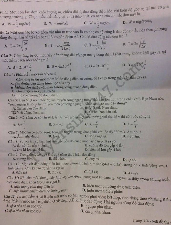 de thi thu thpt quoc gia 2018 mon vat ly thpt chuyen luong van tuy