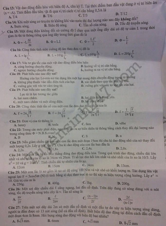 de thi thu thpt quoc gia 2018 mon vat ly thpt chuyen luong van tuy