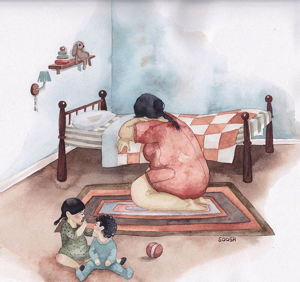 Bo tranh ve gia dinh cham toi cam xuc nguoi xem hinh anh 3