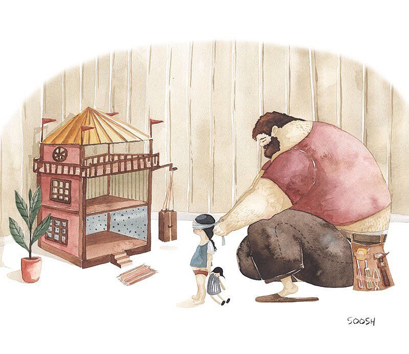 Bo tranh ve gia dinh cham toi cam xuc nguoi xem hinh anh 4