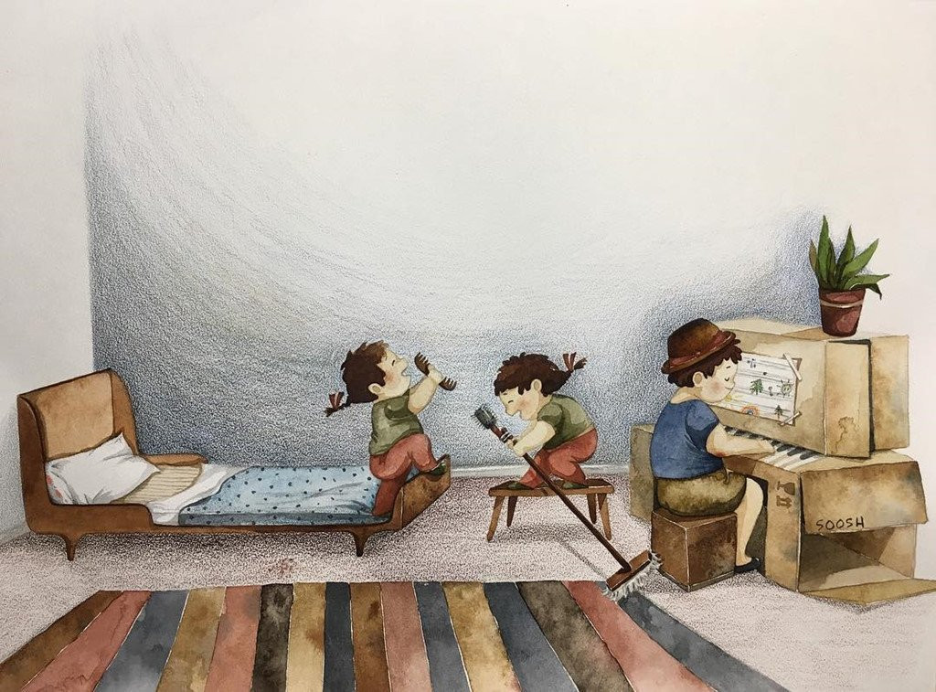 Bo tranh ve gia dinh cham toi cam xuc nguoi xem hinh anh 11