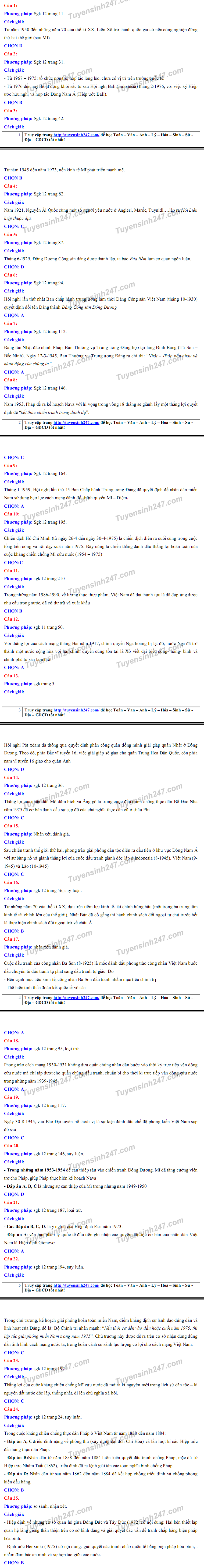 Huong dan giai de thi minh hoa mon Su THPT QG 2019