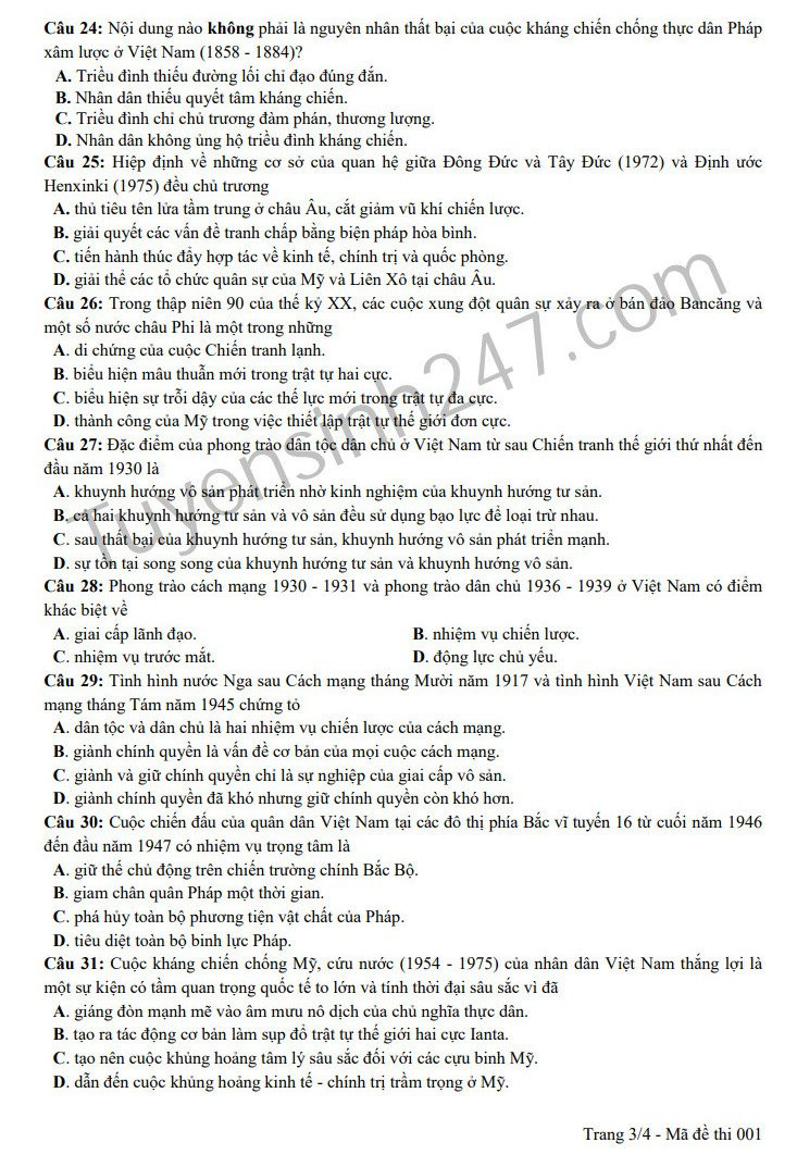 Huong dan giai de thi minh hoa mon Su THPT QG 2019