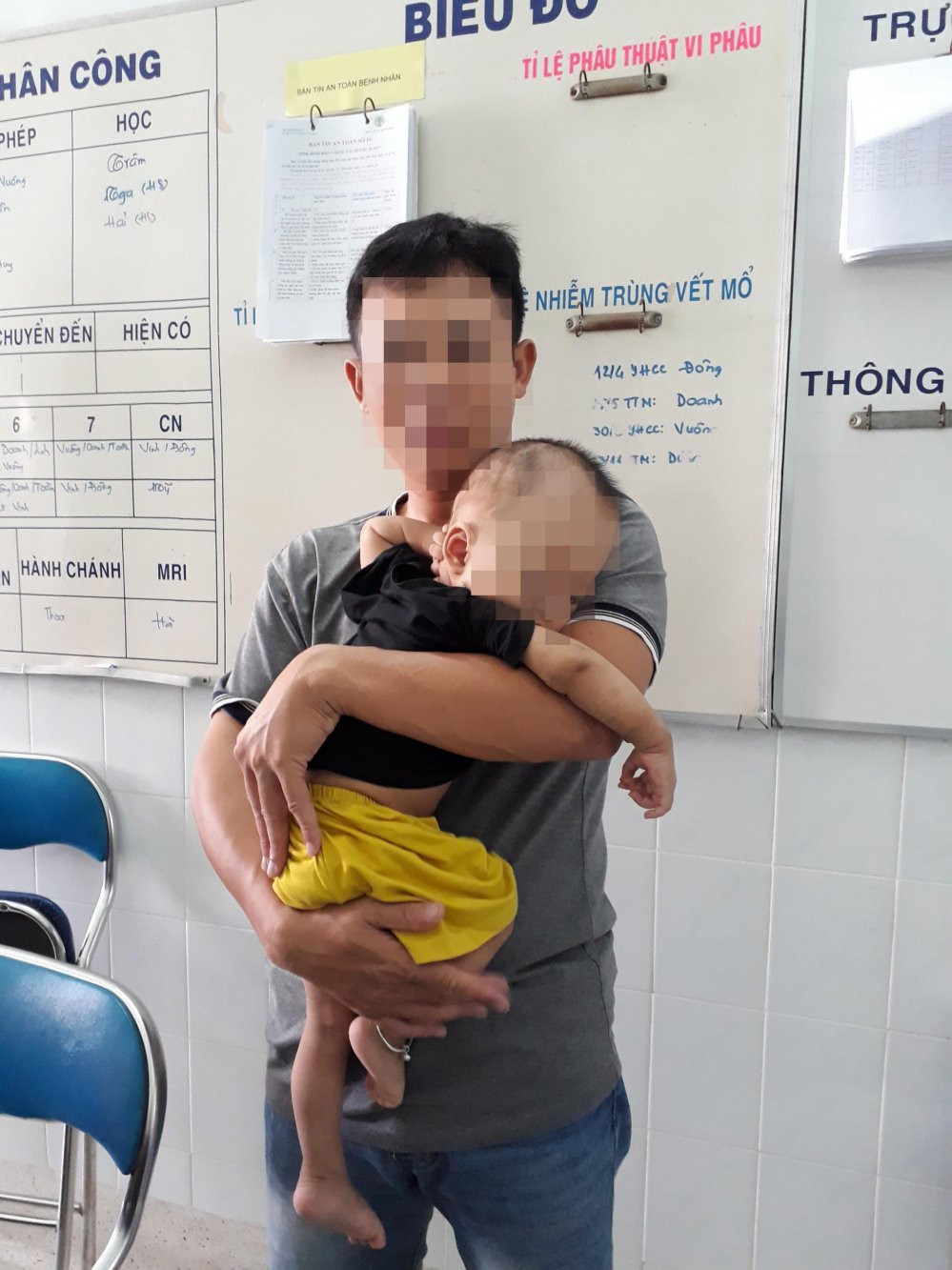 Sau phau thuat, vung dau cua be khong con bien dang nhu truoc nua