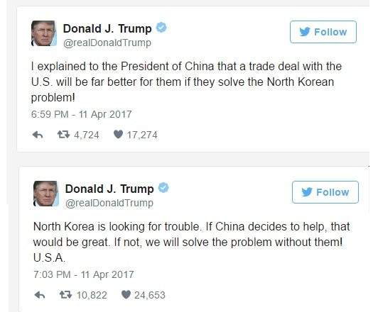 Hinh anh Ong Trump doa 'xu' Trieu Tien neu Trung Quoc lam ngo