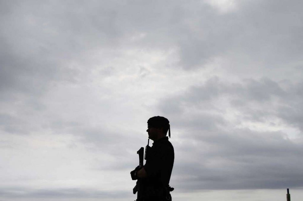 Police Barceloneta beach front in Barcelona - AP 3