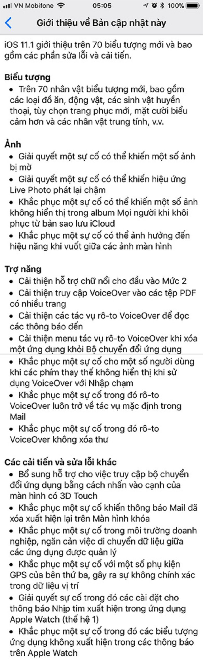 iOS 11.1 có gì mới