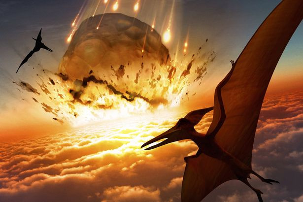 Flying-dinosaurs-flee-a-meteor-strike