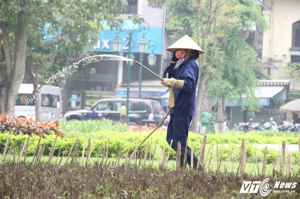 Hinh anh Ha Noi cam 'chong' o cong vien gay phan cam: Bao ve hoa hay bay nguoi? 13