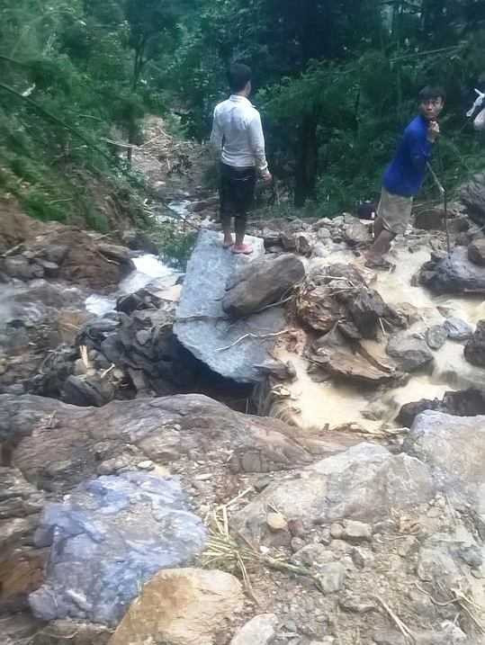 Địa điểm nơi người dân dựng lán trại bị sạt lở núi vùi lấp