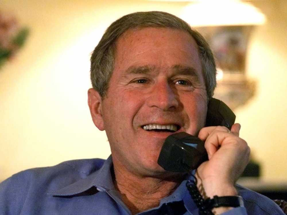 former-president-george-w-bush-makes-a-phone-call-shortly-after-the-2000-election