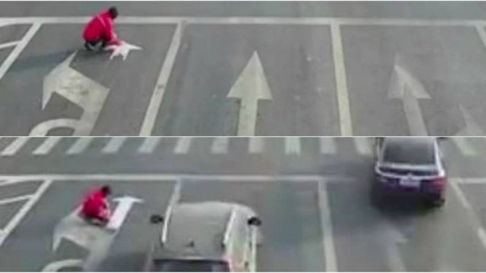 chinese-man-fined-for-redrawing-road-markings-to-shorten-commute-reports