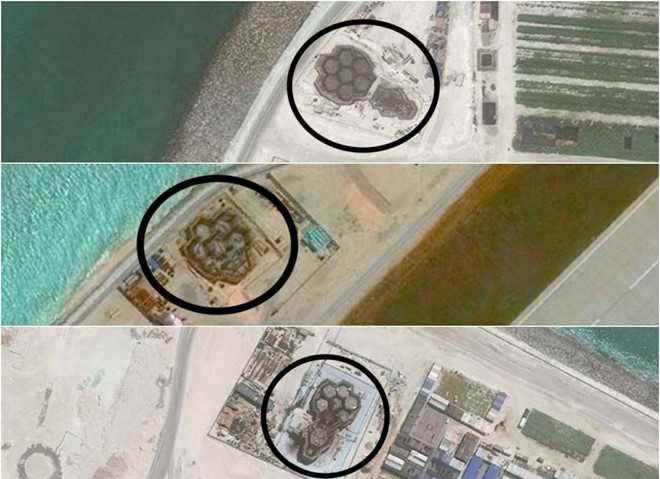 Trung Quoc xay dung cau truc ky la trai phep o Truong Sa hinh anh 1