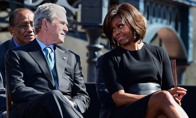 Tinh ban dac biet cua Michelle Obama va cuu tong thong Bush hinh anh 4