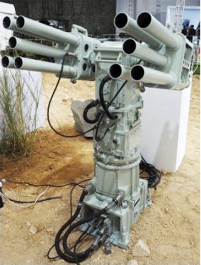 Dàn súng rốc-két chống người nhái CS/AR-1 được Trung Quốc triển khai trái phép ở Trường Sa - Ảnh: IHS Jane's