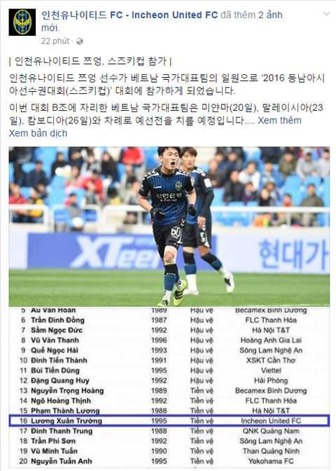 incheon keu goi fan han quoc co vu xuan truong da aff cup 2016 hinh anh 1
