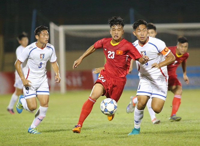 Hinh anh Video ket qua U19 Viet Nam vs U19 Dai Loan: U19 Viet Nam choi hay hon dan em Cong Phuong