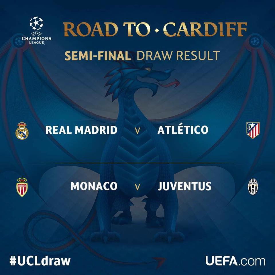 Hinh anh Ket qua boc tham ban ket Champions League: Real doi dau Atletico, Monaco gap Juventus