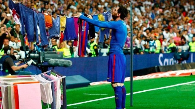 Ảnh chế Messi biến Bernabeu thành sân phơi quần áo khiến fan Real Madrid giận phát điên