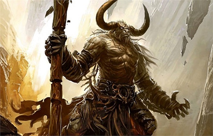 Minotaur là quái vật nửa người nửa bò. Truyền thuyết kể rằng, Minotaur là con của Pasiphae (vợ vua Minos) và bò đực Cretan Bull