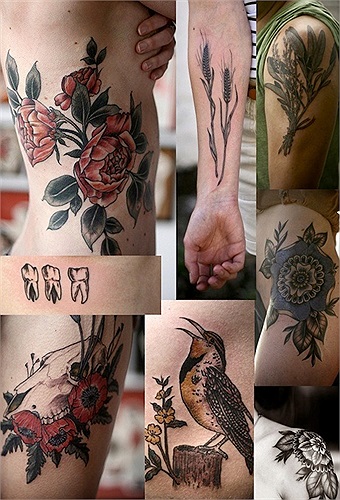 Nếu bạn muốn có một hình xăm mềm mại về thiên nhiên, hãy đến ngay Portland (Oregon) và gặp cô nàng Alice Carrier. 