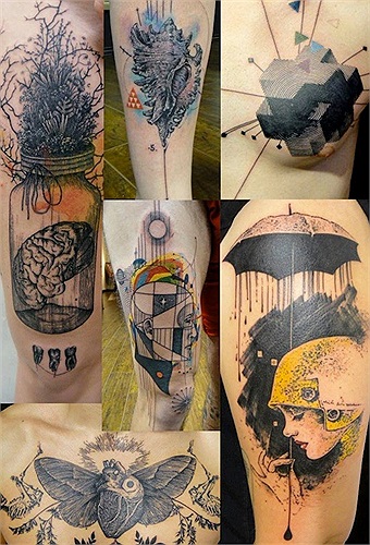 Nghệ sĩ xăm hình người Pháp Loïc Lavenu (còn được gọi với nghệ danh Xoïl) nối tiếng với các hình xăm siêu thực, mang sắc màu rực rỡ. 