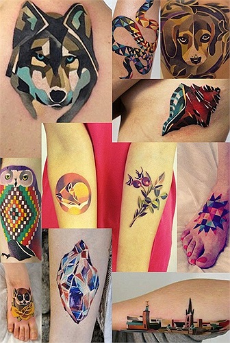 Hình xăm của Sasha Unisex (St. Petersburg, Nga) được ví như lăng kính sôi động với nhiều màu sắc cùng các đường nét và hiệu ứng đổ bóng rực rỡ nhưng lại vô cùng mềm mại. 