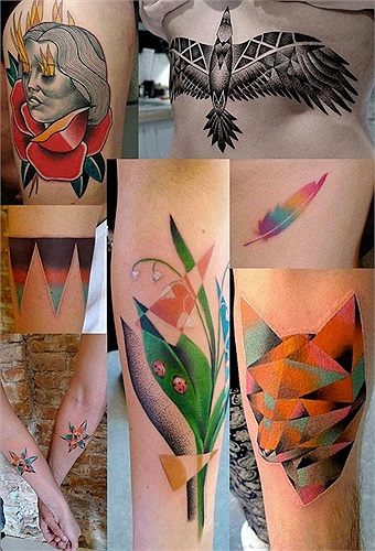 Nghệ sĩ xăm mình Mariusz Trubisz (Wroclaw, Ba Lan) tinh tế với việc tạo độ bóng, mảng màu neon cho các hình xăm. 