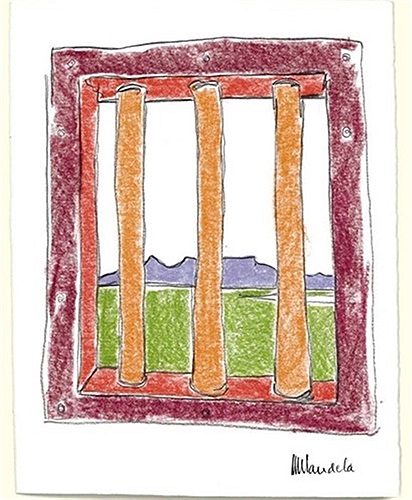 Bức tranh màu sáp được Nelson vẽ lại trong thời gian bị giam trên đảo Robben