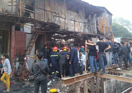 Hiện trường vụ cháy. Ảnh: VNN