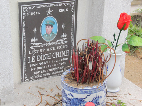 Mộ liệt sỹ Lê Đình Chinh ở nghĩa trang Hàm Rồng. Ảnh: Phạm Ngọc Dương