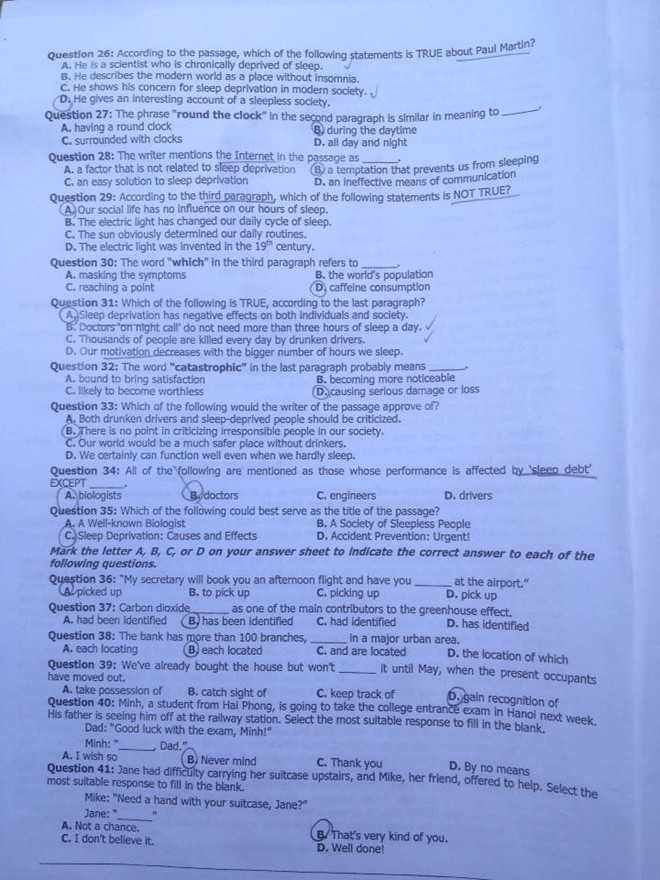 Đề thi, gợi ý đáp án môn Tiếng anh khối D đại học 2014