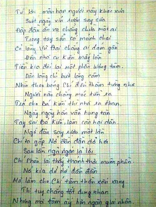 bài văn bằng thơ 9 điểm