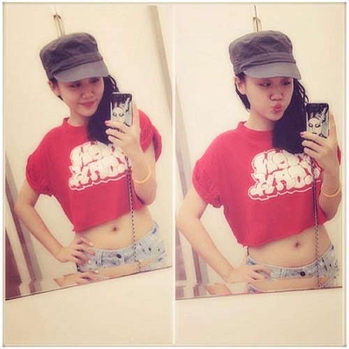 Vòng eo thon thả được Văn Mai Hương khoe khéo với khán giả. Nhiều người hâm mộ ngỡ ngàng vì tốc độ giảm cân của cô. 