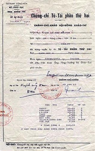 Đầu những năm 1970, Nha Khảo thí đã ký hợp đồng với công ty IBM để điện toán hóa toàn bộ hồ sơ thí vụ, từ việc ghi danh, làm phiếu báo danh, chứng chỉ trúng tuyển… đến các con số thống kê cần thiết.