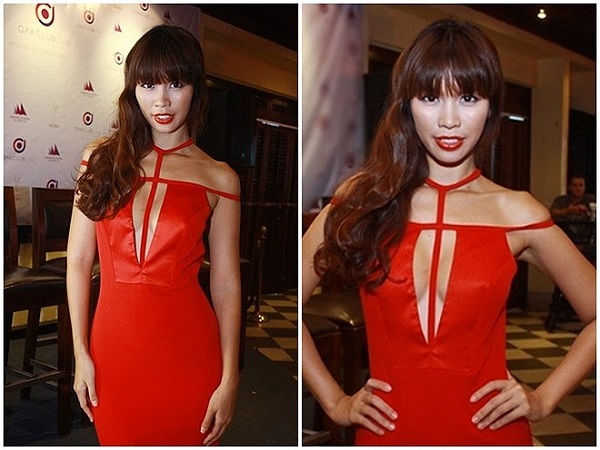 Vốn là người đẹp có gu thời trang gợi cảm, táo bạo. Hà Anh phát huy lợi thế vóc dáng bằng những bộ cánh cắt táo bạo tạo vùng ngực. 