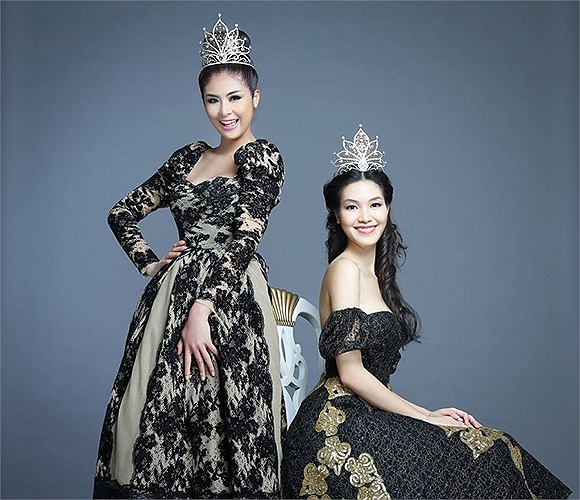 Vẻ đẹp rạng rỡ của hai Hoa hậu.