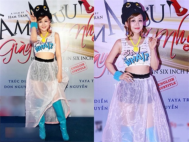 MC Việt Nga tiếp tục đi trên vết xe đổ về gu thời trang kỳ quái. Việc ứng dụng phong cách độc lạ không phù hợp với hoàn cảnh đã khiến nữ MC dính mác thảm họa thời trang trong suốt năm 2013.