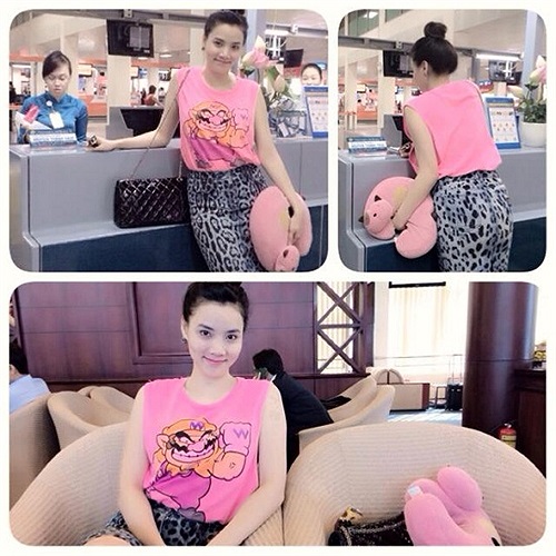 Trang Nhung chia sẻ về những chuyến bay liên tục.