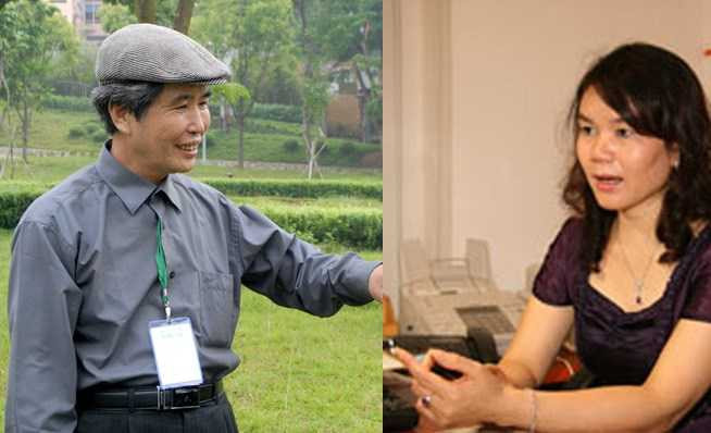 Đạo diễn Minh Chuyên (bìa trái) và nhà ngoại cảm Phan Thị Bích Hằng. 