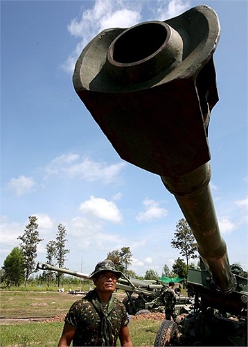 Pháo M198 cỡ nòng 155mm của quân đội Thái Lan