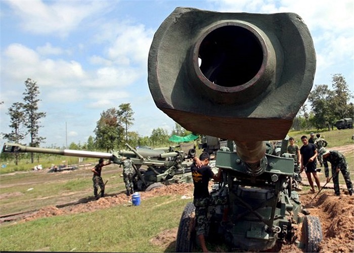 Pháo M198 cỡ nòng 155mm của quân đội Thái Lan