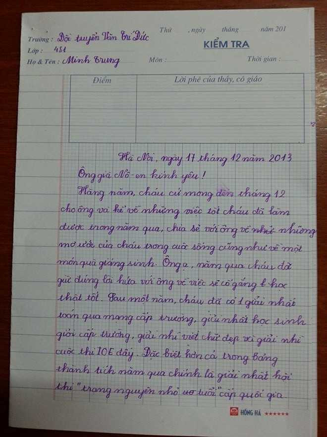 thư gửi ông già noel