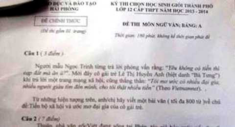 Những đề văn dậy sóng dân mạng năm 2013